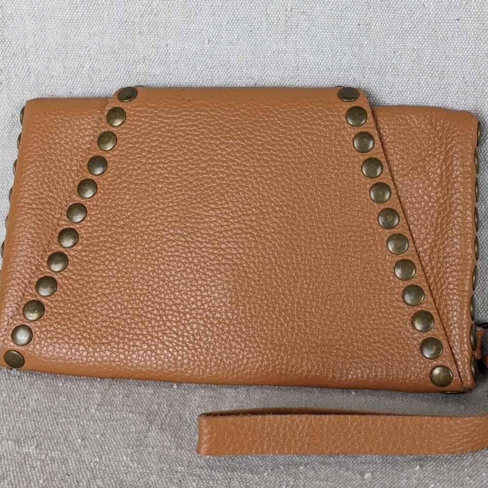 Awesome Bright Young Things (BYT) By Fiona Kotur Tan Leather Clutch